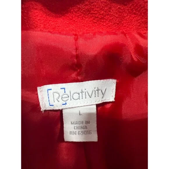 Relativity Full Zip Quilted Vest Size Large Ribbed Panel Sleeveless Outdoor Warm - Picture 3 of 6